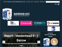 Tablet Screenshot of barrowafc.com